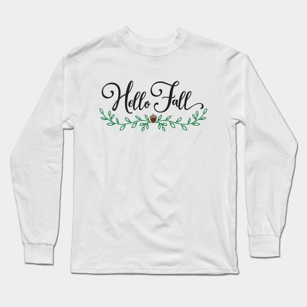 Hello fall Long Sleeve T-Shirt by Peach Lily Rainbow